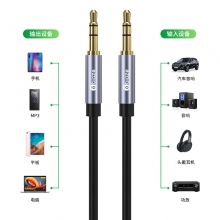 车用AUX音频线 1.2米 3.5mm公对公车载连接线 3.5耳机转接线 汽车音频线 手机电脑音响功放转换线