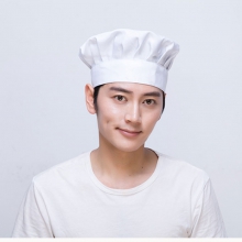 厨师帽子男布帽蘑菇帽酒店餐厅饭店食品学校食堂厨房厨师工作帽子工装 白色蘑菇帽 可调节
