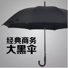 大号双人商务长柄伞男直杆超大风晴雨水雨伞自动风学生伞 黑色弯把手（120CM）