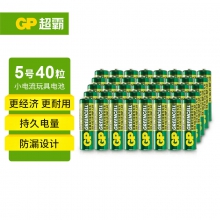 超霸（GP）5号电池40粒五号碳性干电池适用于耳温枪/血氧仪/血压计/血糖仪/鼠标等5号/AA/R6P 40粒/盒